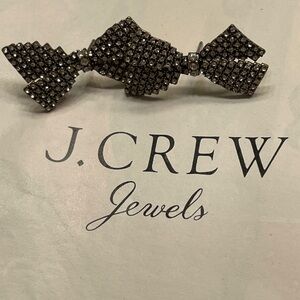 J. Crew Gunmetal Pave Beautiful Bow Earrings